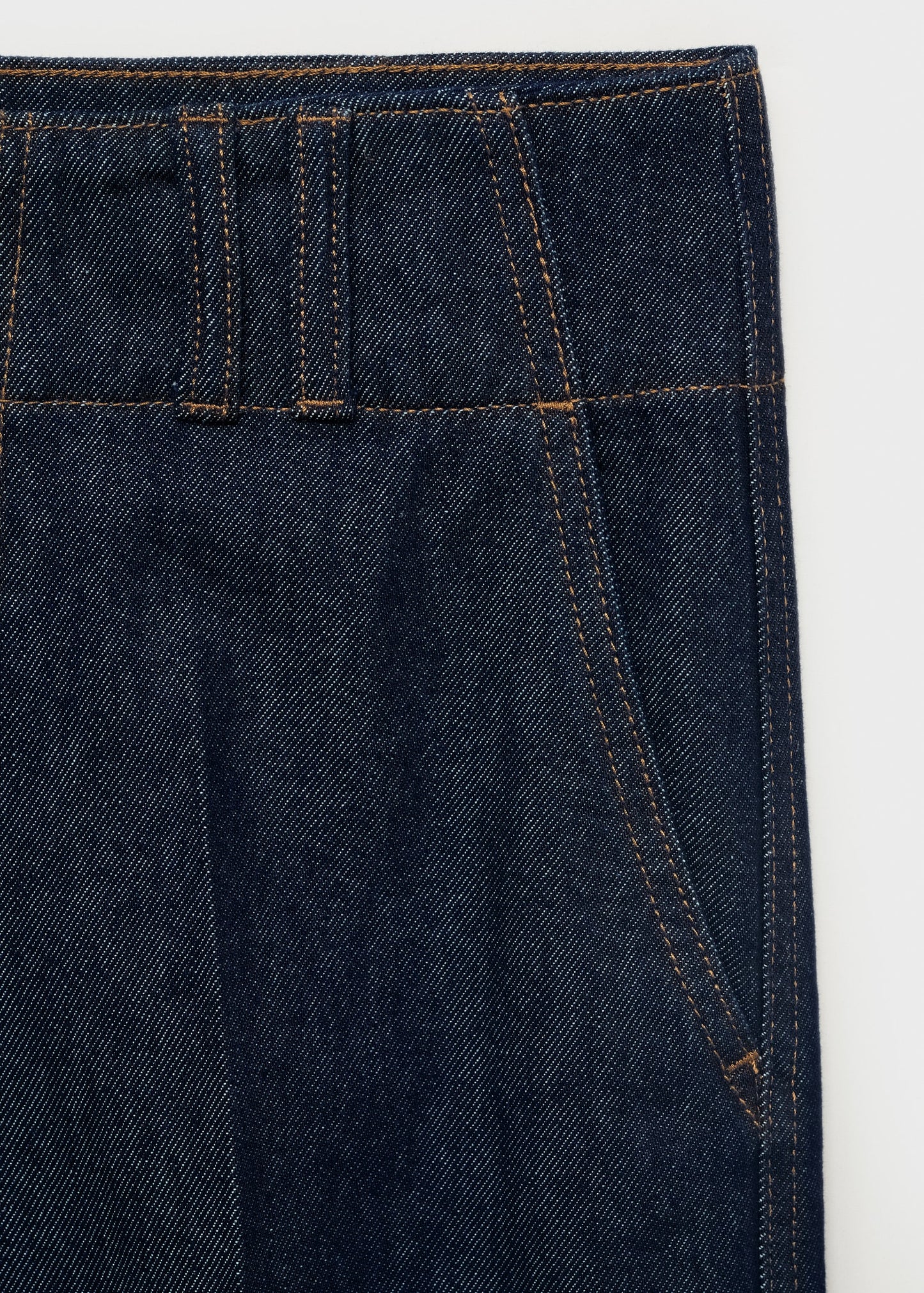 Wide-leg denim trousers with belt loops