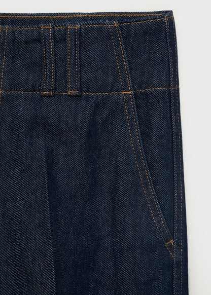Wide-leg denim trousers with belt loops