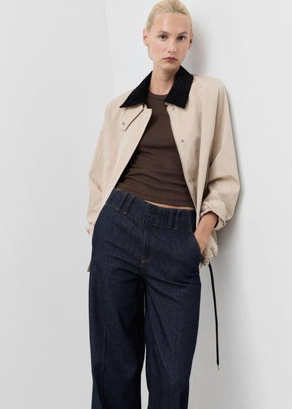 Wide-leg denim trousers with belt loops