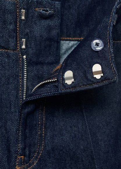 Wide-leg denim trousers with belt loops