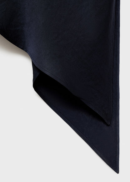 Asymmetrical satin top