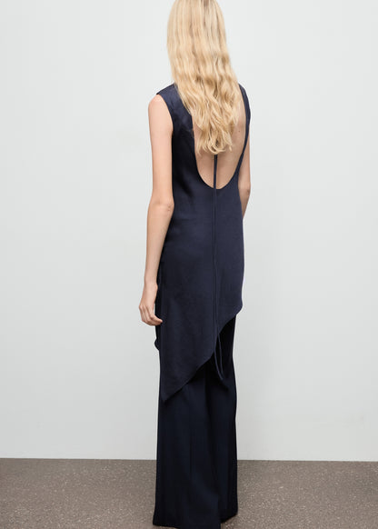 Asymmetrical satin top