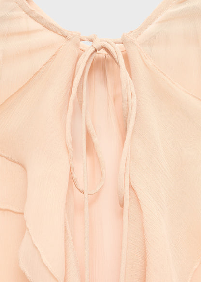 Ruffled blouse with flared sleeves