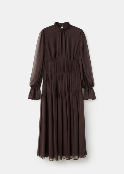 Ruched chiffon dress