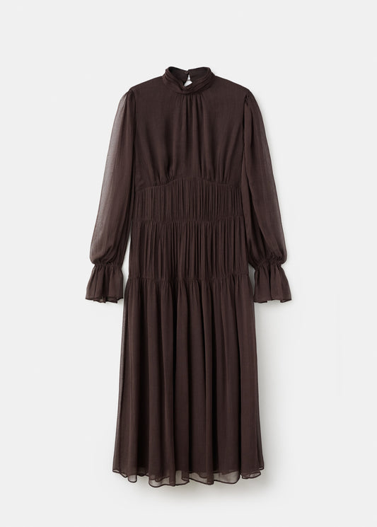 Ruched chiffon dress