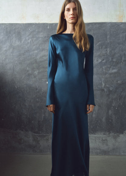 Long satin dress