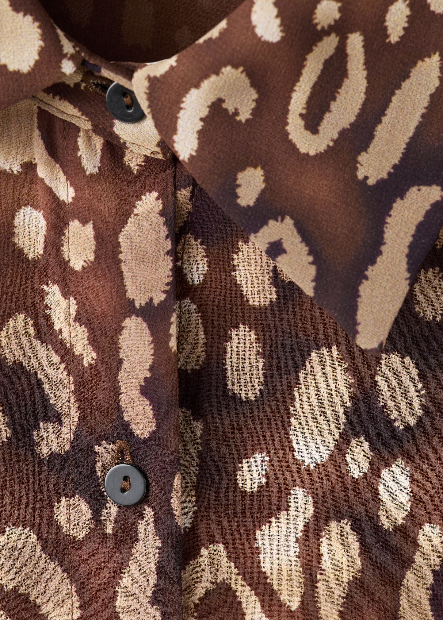 Leopard-print shirt dress with belt