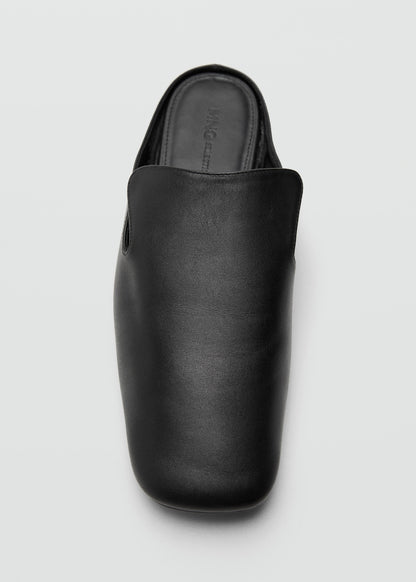 100% leather square-toe shoes