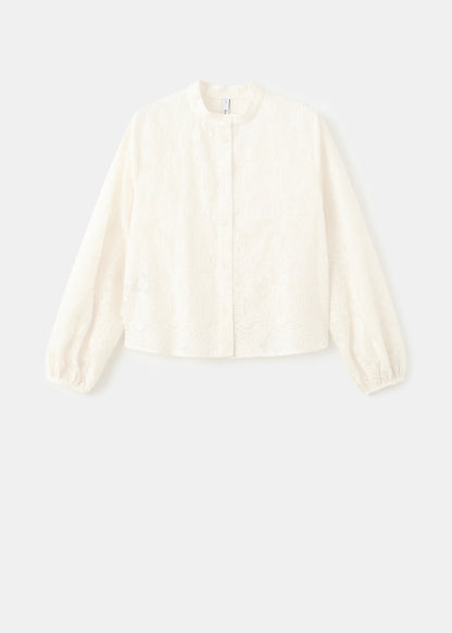 Embroidered lyocell blouse