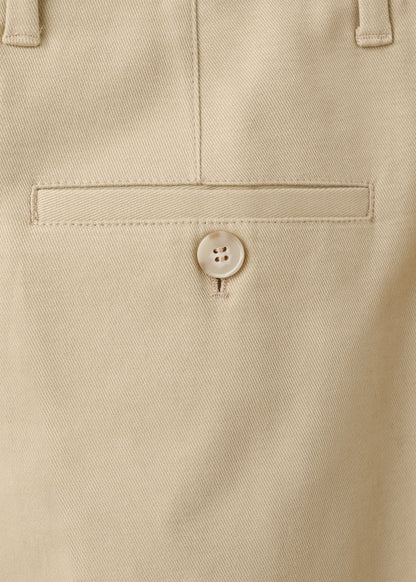 Straight-leg pleated denim trousers