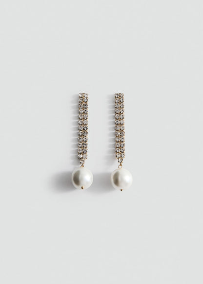 Combined pearl drop earrings
