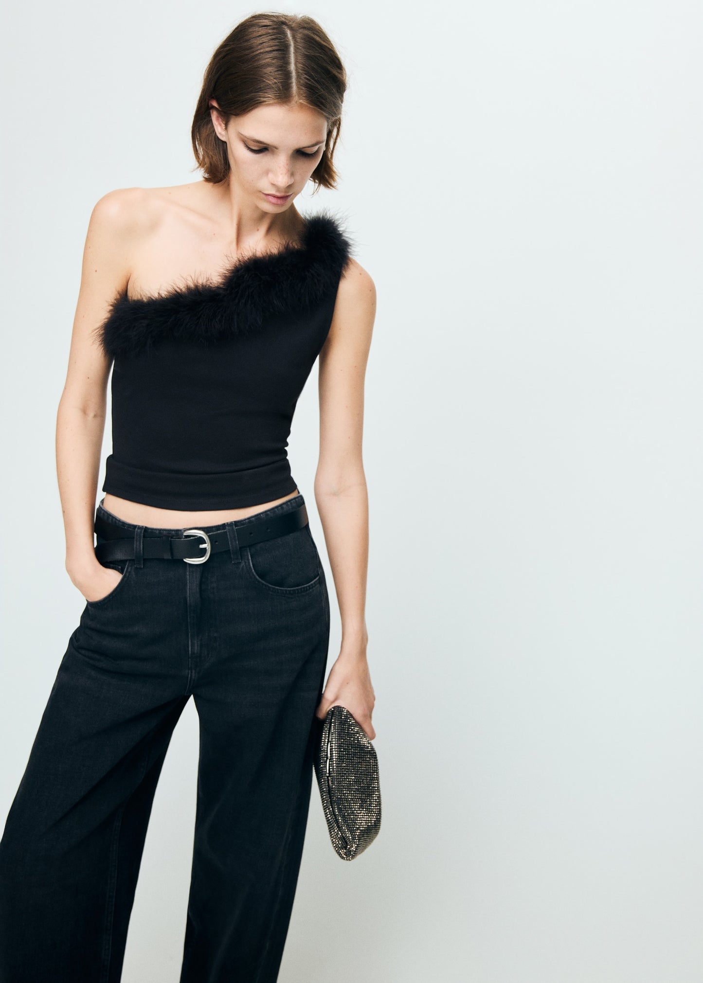 Asymmetrical speckled top