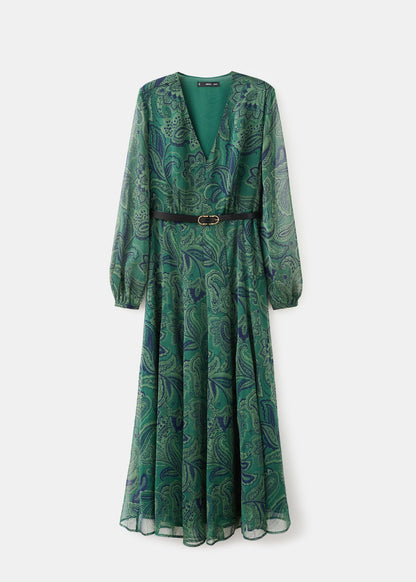 Belt printed dress