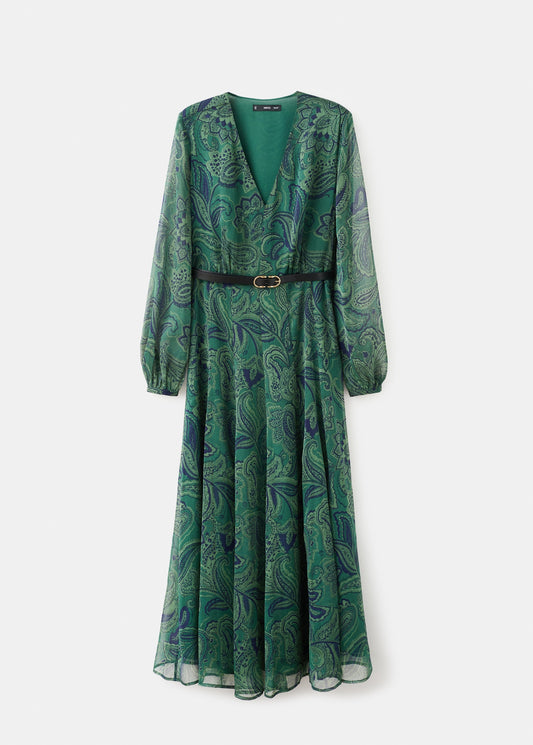 Belt printed dress