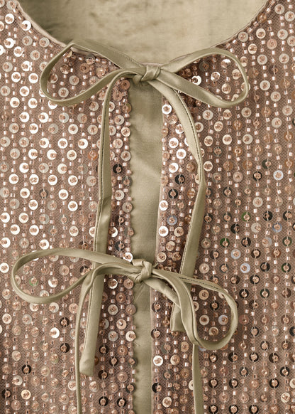 Sequin bow top