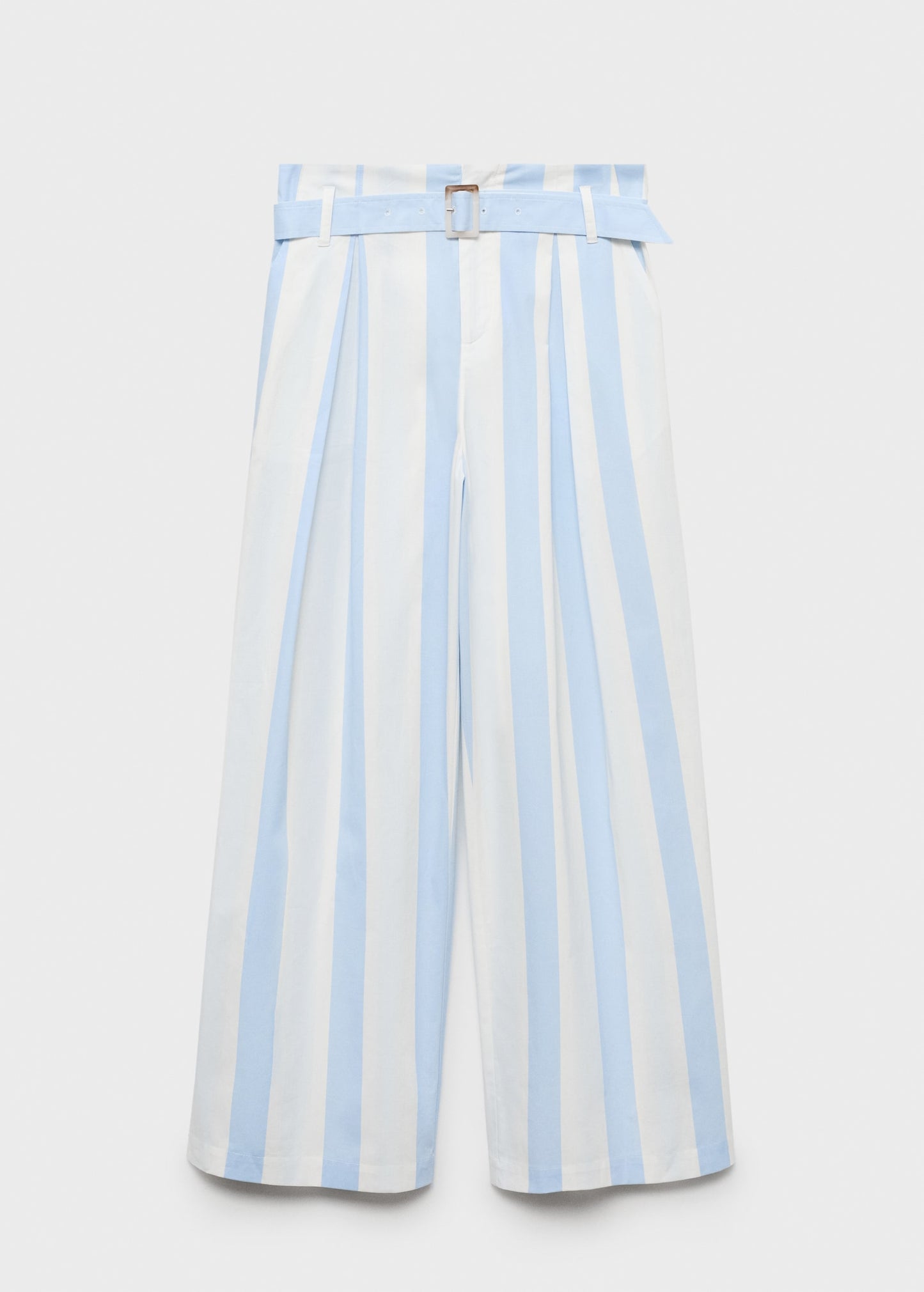 Striped culotte trousers with belt