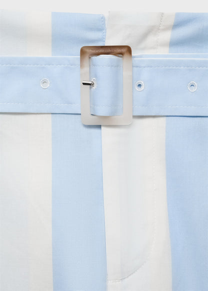 Striped culotte trousers with belt