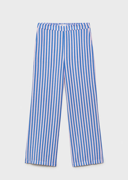 Stripe-print straight trousers