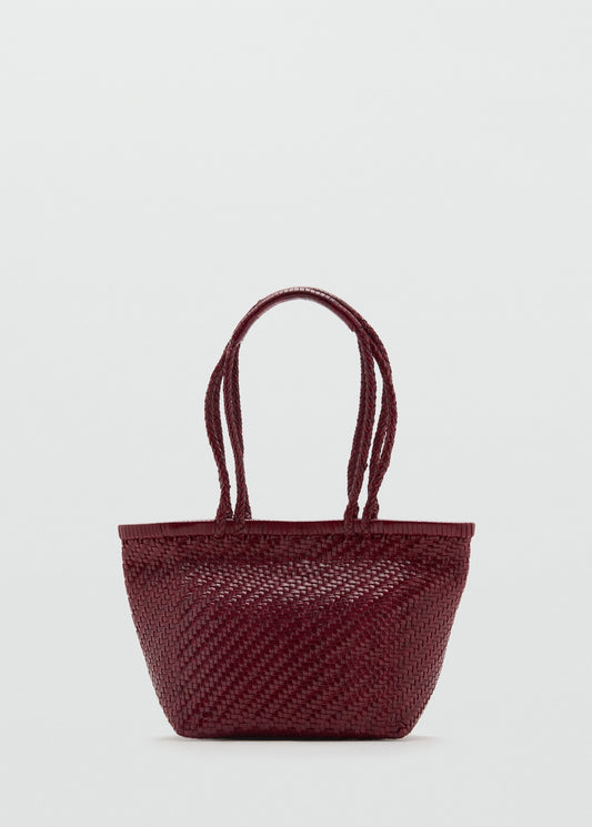 Braided leather shoulder bag