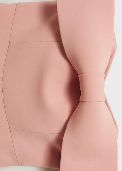 Strapless jumpsuit with bow neckline