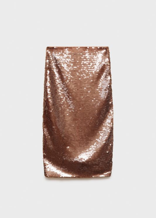 Sequinned midi-skirt