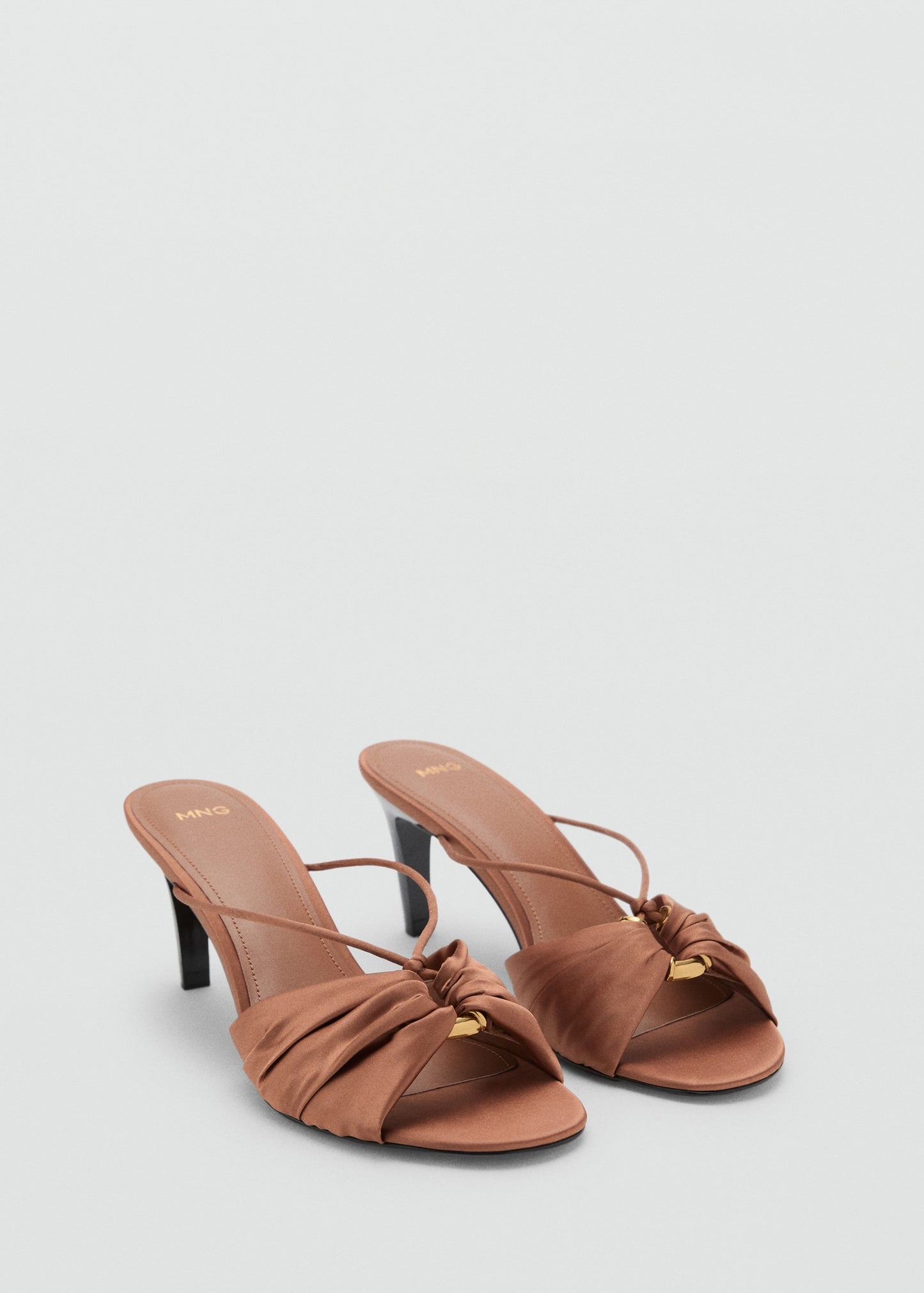 Satin high-heeled sandal