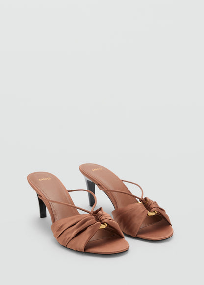 Satin high-heeled sandal