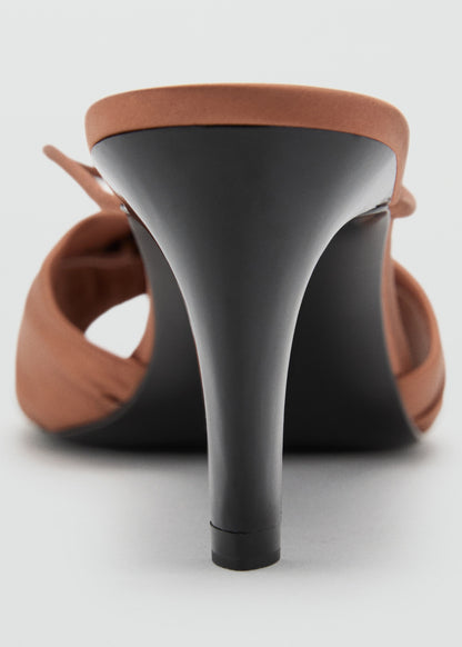 Satin high-heeled sandal