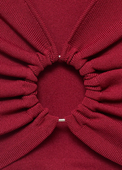 Knitted top with hoop detail