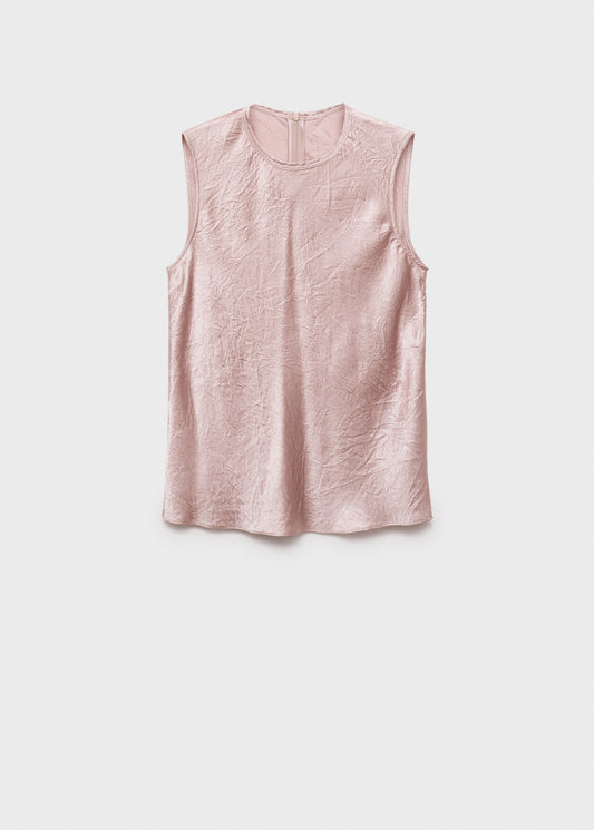 Crinkle-effect satin blouse