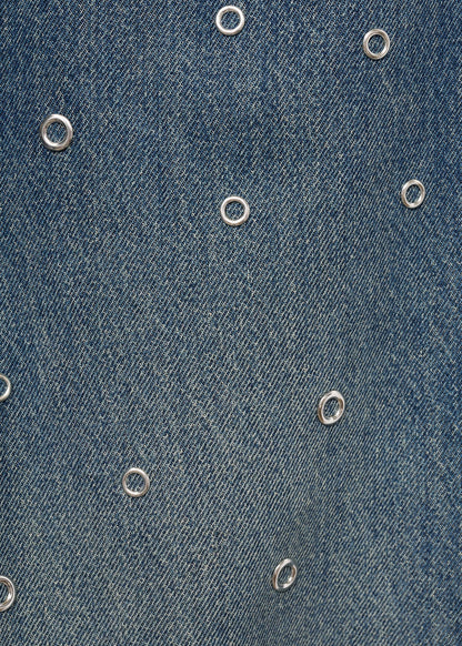 Balloon jeans with eyelets