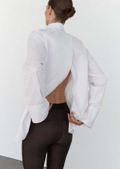 Oversized shirt with crossed back