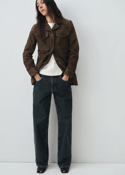 100% suede jacket with pockets