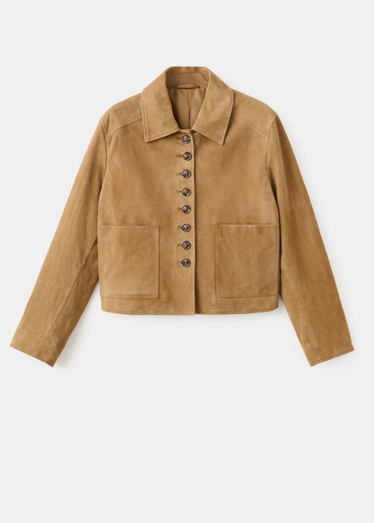 Suede jacket with buttons