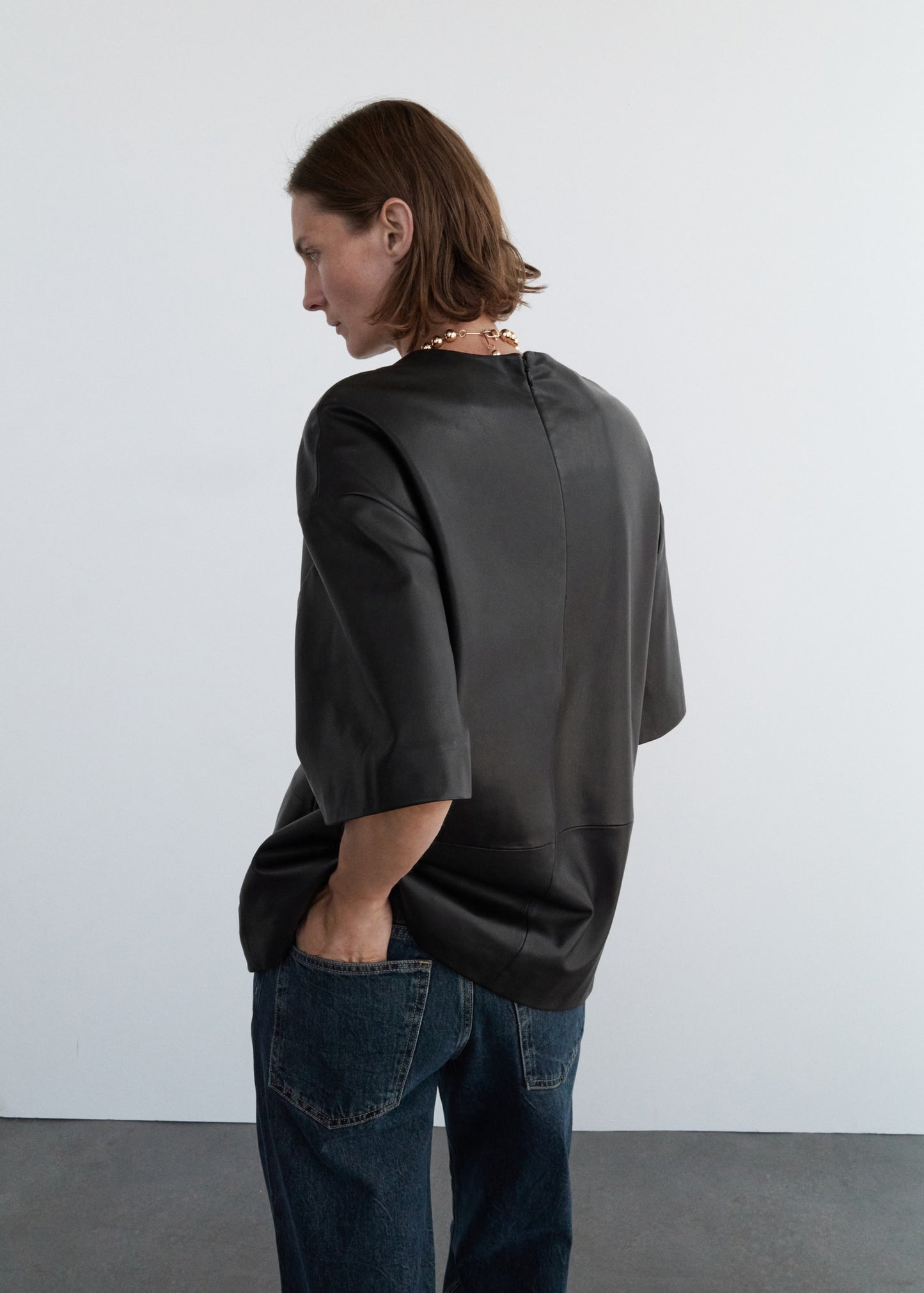 100% leather oversized t-shirt