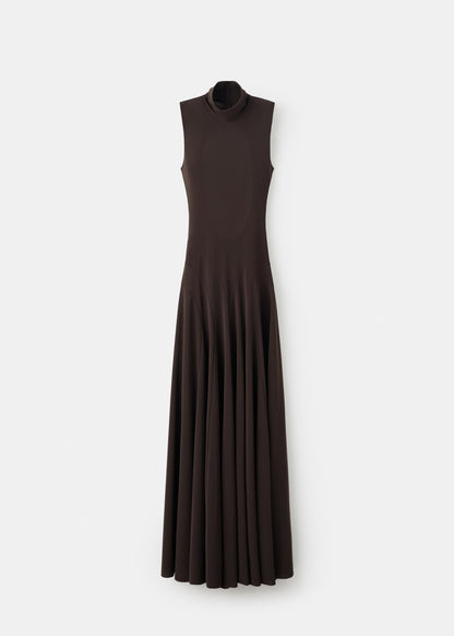 Godet dress with back opening