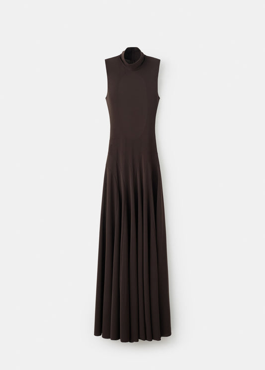 Godet dress with back opening