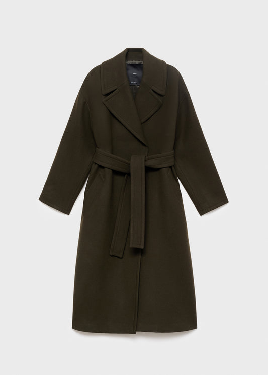 Virgin wool coat with belt