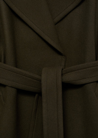 Virgin wool coat with belt