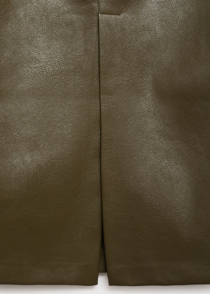 Faux-leather pencil skirt