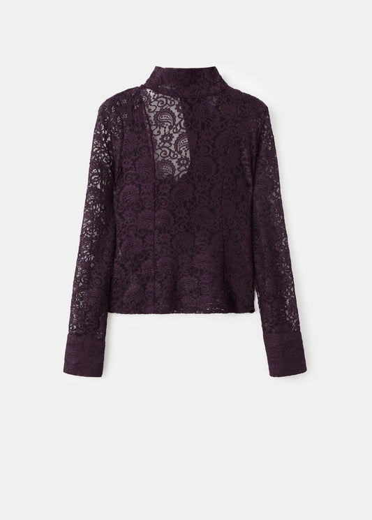 Lace shirt with scarf