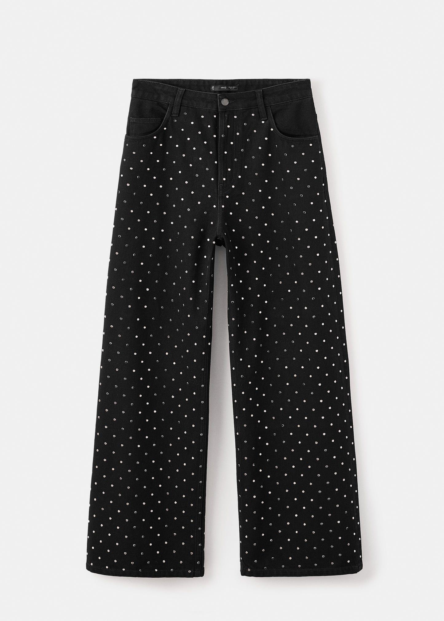 Wide-leg jeans with rhinestones