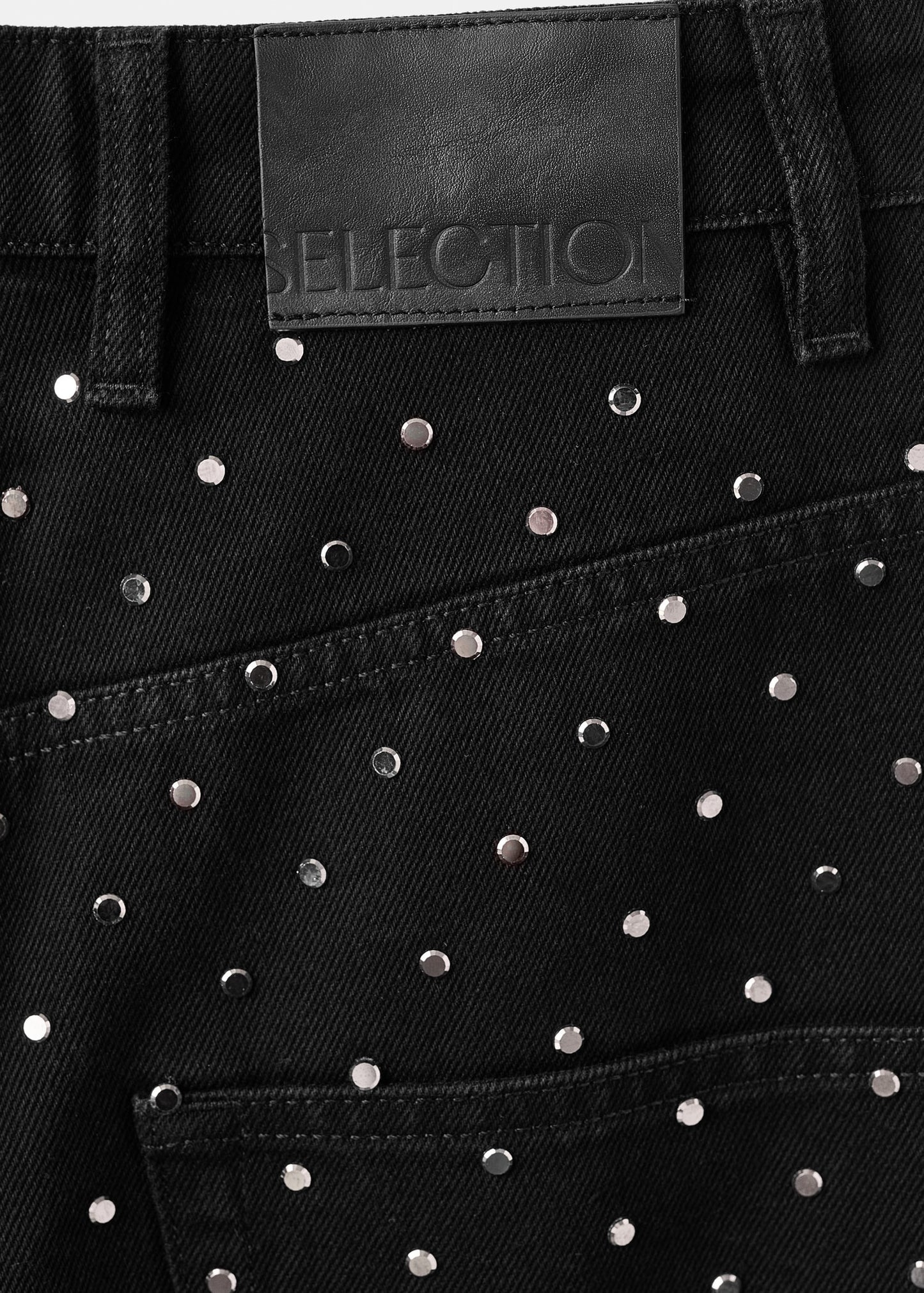 Wide-leg jeans with rhinestones