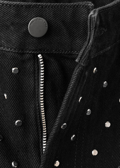 Wide-leg jeans with rhinestones