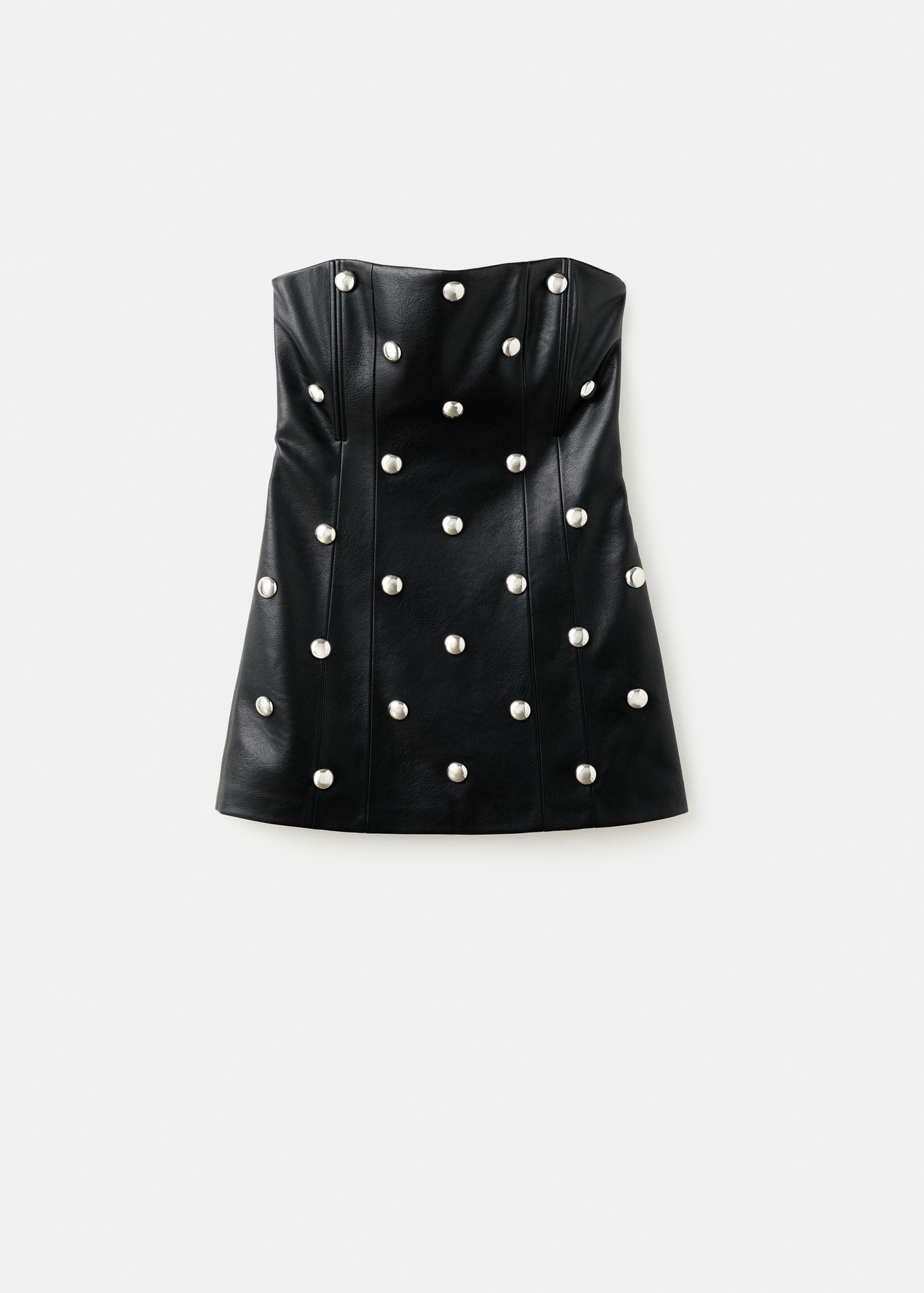 Studded faux leather dress