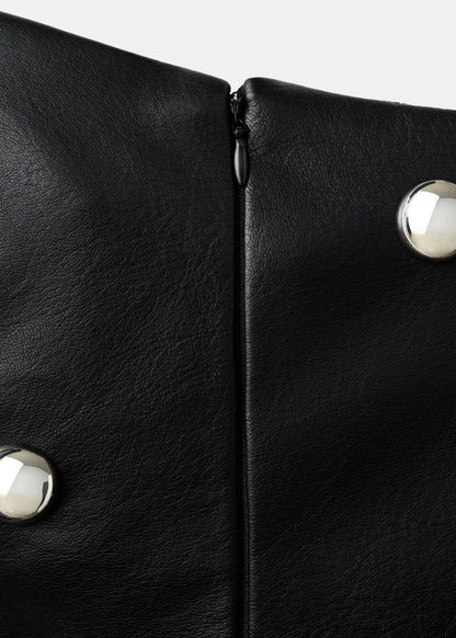 Studded faux leather dress