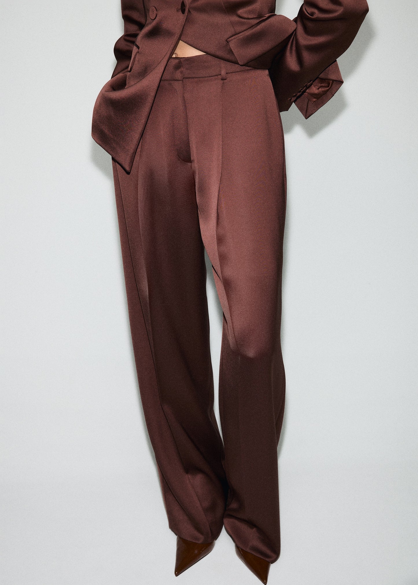 Satin suit trousers