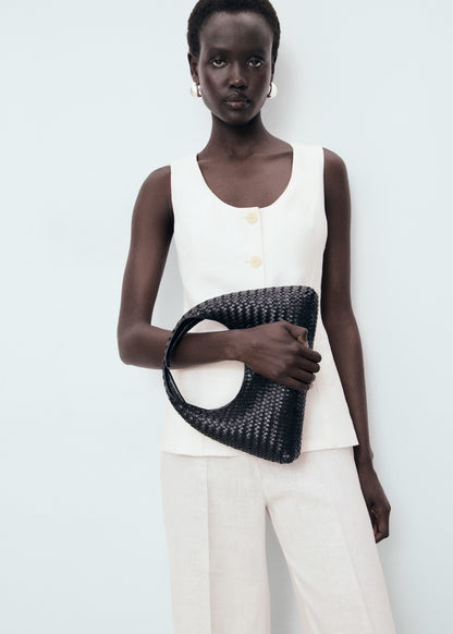 Suit-style linen jumpsuit