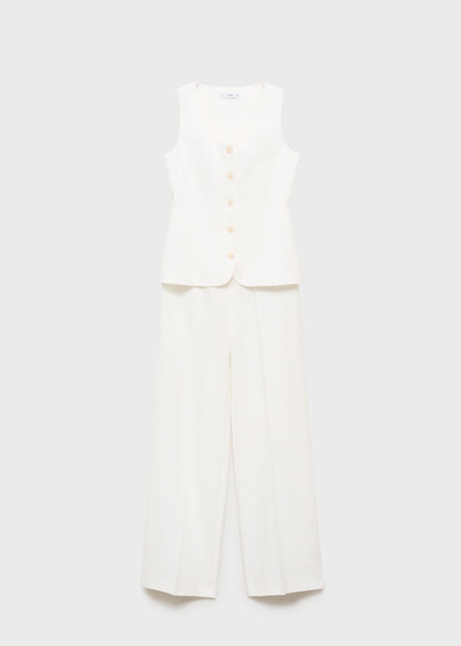 Suit-style linen jumpsuit