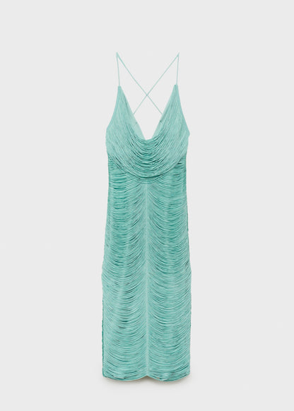 Fringed dress with low back